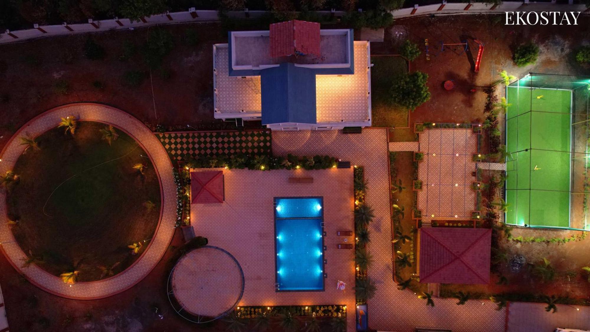 Ekostay Gold Palm Estate I Cricket Turf I Rain Dance I 2 Acre Property Karjat Exterior photo